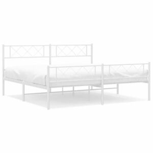 vidaXL fehér fém ágykeret fej- és lábtámlával 200x200 cm kép
