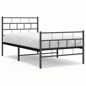 vidaXL fekete fém ágykeret fej- és lábtámlával 107 x 203 cm kép
