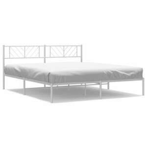 vidaXL fehér fém ágykeret fejtámlával 200 x 200 cm kép