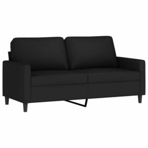 Kétszemélyes fekete bársony kanapé 140 cm kép