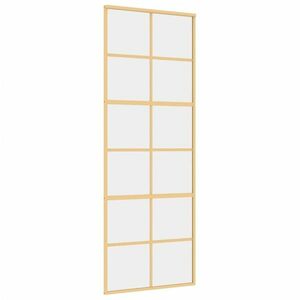 vidaXL aranyszínű átlátszó ESG üveg és alumínium tolóajtó 76 x 205 cm kép