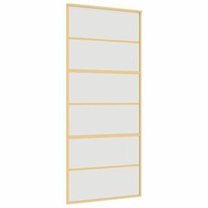 vidaXL aranyszínű ESG tejüveg és alumínium tolóajtó 90 x 205 cm kép