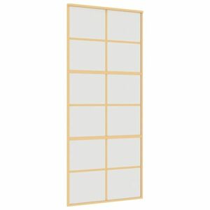 vidaXL aranyszínű ESG tejüveg és alumínium tolóajtó 90 x 205 cm kép