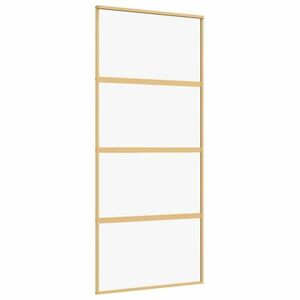 vidaXL aranyszínű átlátszó ESG üveg és alumínium tolóajtó 90 x 205 cm kép