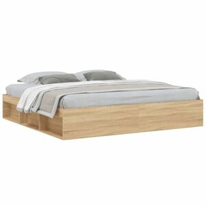 vidaXL sonoma tölgy színű ágykeret 200 x 200 cm kép