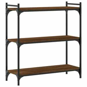 vidaXL 3 szintes barna tölgy színű szerelt fa könyvespolc 80x30x86 cm kép