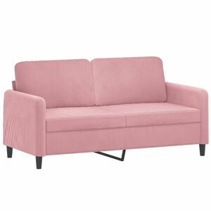 vidaXL kétszemélyes rózsaszín bársony kanapé 140 cm kép