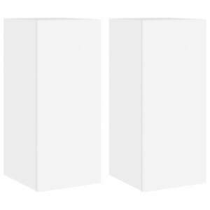 vidaXL 2 db fehér falra szerelhető TV-szekrény LED-ekkel 30, 5x35x70 cm kép