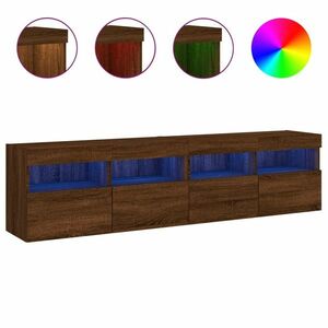 vidaXL 2 db barna tölgyszínű fali TV-szekrény LED-del 80x30x40 cm kép