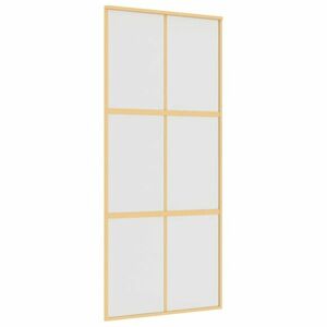 vidaXL aranyszínű ESG tejüveg és alumínium tolóajtó 90 x 205 cm kép