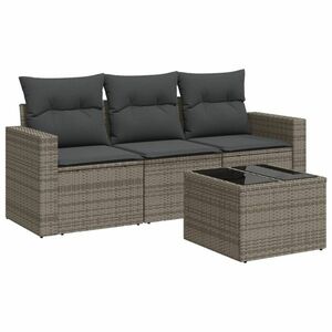 4 részes szürke polyrattan kerti ülőgarnitúra kép