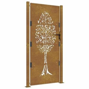 vidaXL famintás corten acél kerti kapu 105 x 180 cm kép