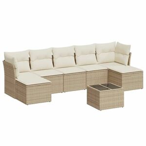 vidaXL 8 részes bézs polyrattan kerti ülőgarnitúra párnával kép