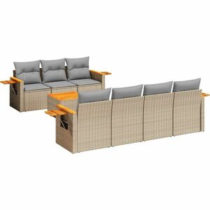 vidaXL 8 részes bézs polyrattan kerti ülőgarnitúra párnával kép