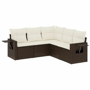 vidaXL 5 részes barna polyrattan kerti ülőgarnitúra párnával kép