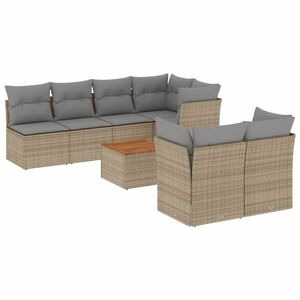 vidaXL 8 részes bézs polyrattan kerti ülőgarnitúra párnával kép