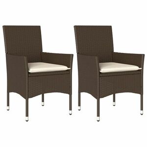 vidaXL 2 db barna polyrattan kerti szék párnával kép
