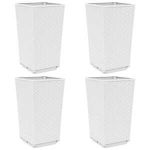 vidaXL 4 db fehér polipropilén kerti ültetőláda 32, 5 x 32, 5 x 57 cm kép