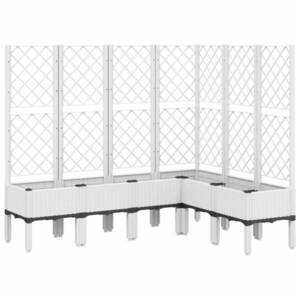 vidaXL fehér polipropilén rácsos kerti ültetőláda 160 x 120 x 142 cm kép