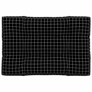 vidaXL fekete kockás szövet raklappárna 120 x 80 x 12 cm kép