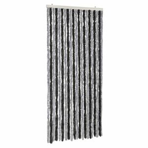 vidaXL szürke és fekete zsenília rovarfüggöny 90x200 cm kép