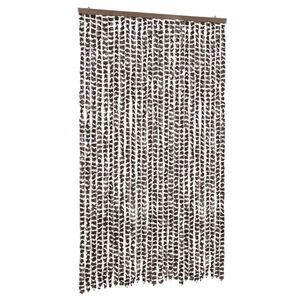 vidaXL barna és fehér zsenília rovarfüggöny 118x220 cm kép