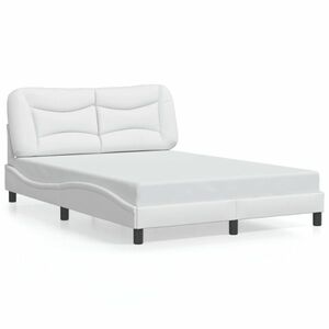 vidaXL fehér műbőr ágykeret fejtámlával 140x190 cm kép