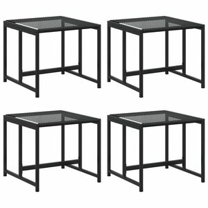 vidaXL 4 db fekete polyrattan kerti ülőke kép