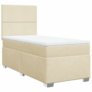 vidaXL krémszínű szövet rugós ágy matraccal 90 x 200 cm kép