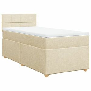 vidaXL krémszínű szövet rugós ágy matraccal 100 x 200 cm kép