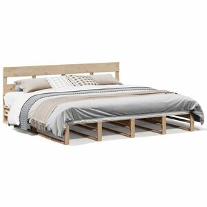 vidaXL tömör fenyőfa ágy matrac nélkül 200 x 200 cm kép