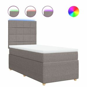 vidaXL tópszínű szövet rugós ágy matraccal 90 x 190 cm kép