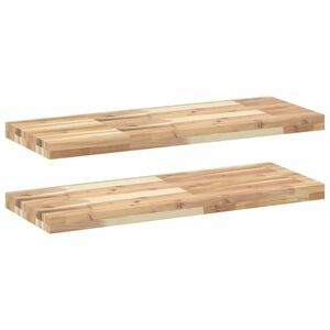 vidaXL 2 db kezeletlen tömör akácfa függőpolc 100 x 30 x 4 cm kép