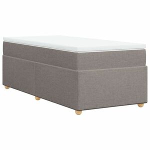 vidaXL tópszínű szövet rugós ágy matraccal 90 x 190 cm kép