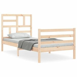 vidaXL tömör fa ágykeret fejtámlával 90 x 200 cm kép