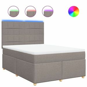 vidaXL tópszínű szövet rugós ágy matraccal 140 x 200 cm kép