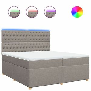 vidaXL tópszínű szövet rugós ágy matraccal 200 x 200 cm kép