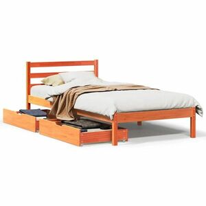 vidaXL viaszbarna tömör fenyőfa ágy matrac nélkül 75 x 190 cm kép