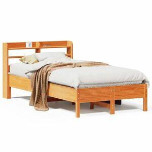vidaXL viaszbarna tömör fenyőfa ágy matrac nélkül 75 x 190 cm kép