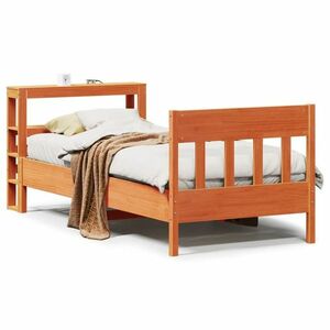 vidaXL viaszbarna tömör fenyőfa ágy matrac nélkül 75 x 190 cm kép