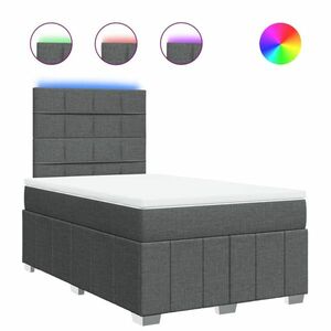 vidaXL sötétszürke szövet rugós ágy matraccal 120 x 190 cm kép