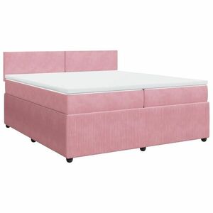 vidaXL rózsaszín bársony rugós ágy matraccal 200x200 cm kép