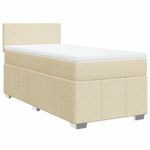 vidaXL krémszínű szövet rugós ágy matraccal 80 x 200 cm kép