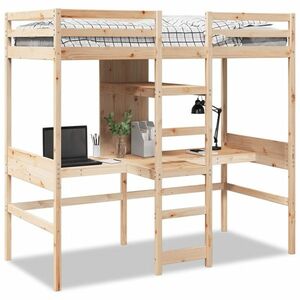 vidaXL tömör fenyő galériaágy-keret matrac nélkül 90 x 190 cm kép