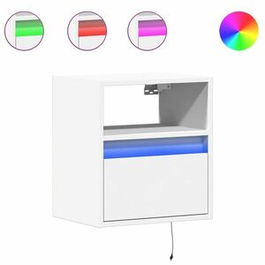 vidaXL 2 db fehér falra szerelhető TV-szekrény LED-del 41 x 31 x 45 cm kép