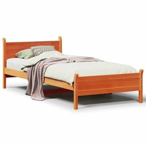 vidaXL viaszbarna tömör fenyőfa ágy matrac nélkül 75 x 190 cm kép