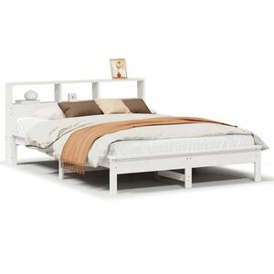 vidaXL fehér tömör fenyőfa ágy matrac nélkül 150 x 200 cm kép