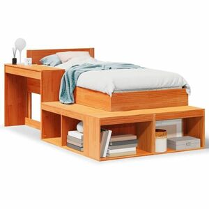 vidaXL viaszbarna tömör fenyőfa ágy matrac nélkül 75 x 190 cm kép