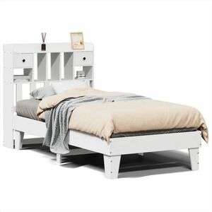 vidaXL fehér tömör fenyőfa ágy matrac nélkül 75 x 190 cm kép