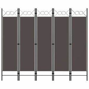 vidaXL antracitszürke 5 paneles paraván 200 x 180 cm kép